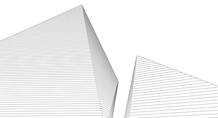 Obraz premium ​​abstract architecture 3d illustration background 