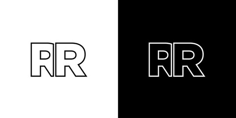 Letter R and R, RR logo design template. Minimal monogram initial based logotype.