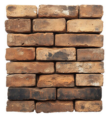 Obraz premium PNG Stacked rustic bricks in earthy tones and textures