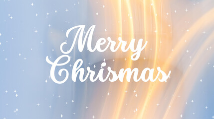 Merry Christmas text postcard on a beautiful Christmas stars background. Christmas postcard background
