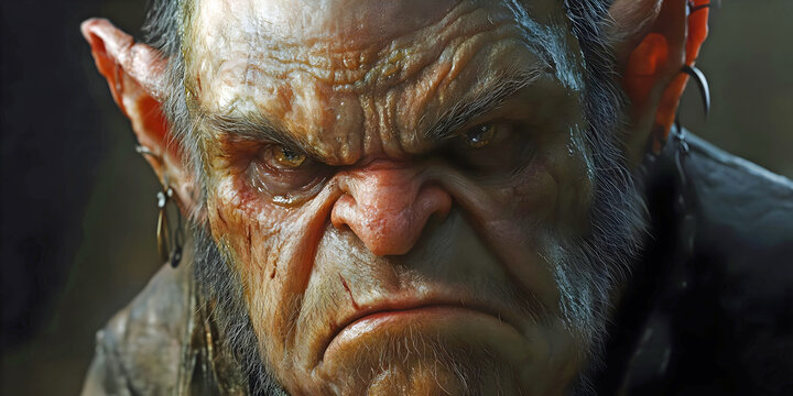 portrait of a grumpy old man, ai generated.