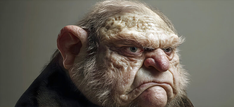 portrait of a grumpy old man, ai generated.