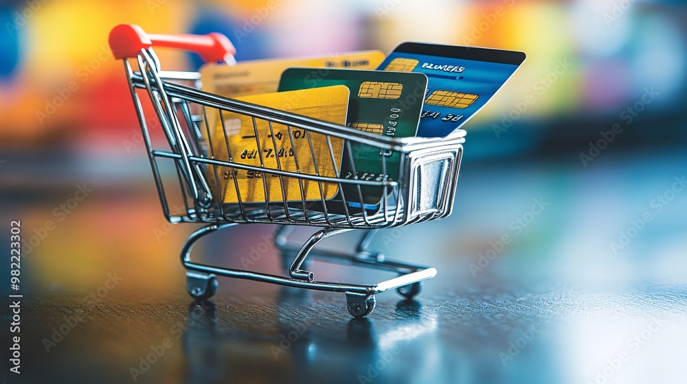 Poster A smartphone screen displaying a shopping cart ready for checkout, with secure payment methods such as e-wallets and credit cards clearly shown. The secure checkout badge adds confidence for shoppers