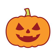 Halloween scary pumpkin with smile. The Main symbol of the Happy Halloween 