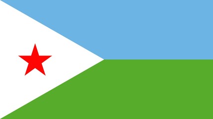 Sovereign state flag of country of Djibouti in official colors. Djibouti flag
