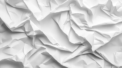 Abstract Close-Up of Crumpled White Paper
