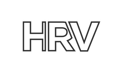 HRV logo design template with strong and modern bold text. Initial based vector logotype featuring simple and minimal typography. Trendy company identity.