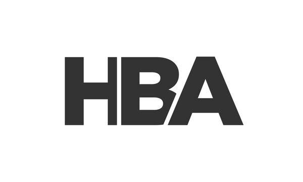 HBA logo design template with strong and modern bold text. Initial based vector logotype featuring simple and minimal typography. Trendy company identity.