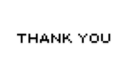 Thank you pixel art lettering typography on white background. Thank you text in pixel art
