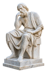PNG Marble statue of a philosopher deep in thought