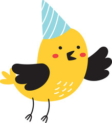 Handdrawn Birthday Party Bird