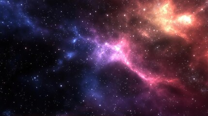 Fototapeta premium Abstract cosmic background with swirling nebulae and stars.