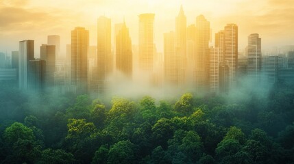 Future-Proofing Sustainability: Timeline Infographic of Climate Projections in Urban Landscape