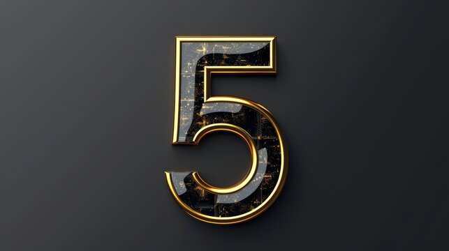 number five luxury design on dark background
