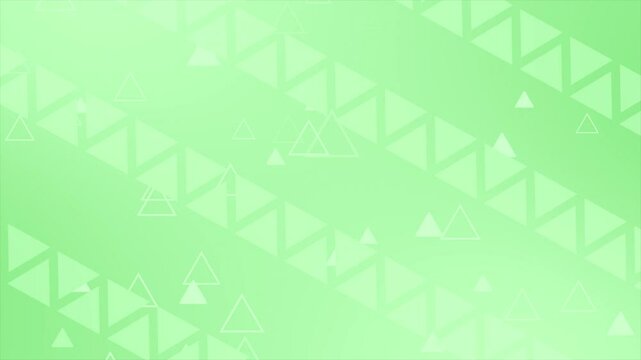 Green color multiple triangular shapes moving upwards with zig- zag pattern abstract modern design geometrical background
