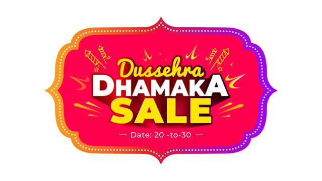 Festive offers, dussehra dhamaka sale, shooping deal concept for Indian festival Dussehra Navratri, Diwali, Dandiya and durga puja.