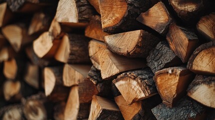 Close-up of a woodpile