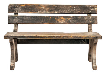 PNG Old wooden bench in a quiet park setting