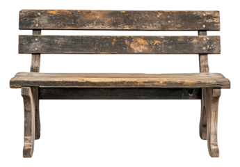 PNG Old wooden bench in a quiet park setting