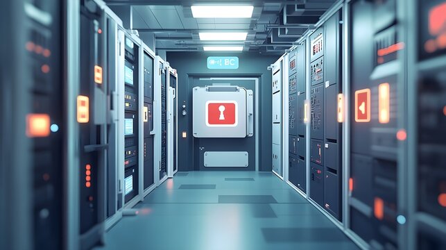 Secure Server Room Data Center Technology Cybersecurity