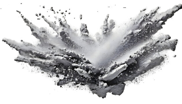 Powdered titanium dioxide Splashes. Generative AI.