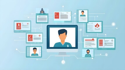 Fototapeta premium Telemedicine Concept, Online Healthcare, Doctor Consultation