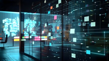 Virtual Collaborative Workspace with Interactive Diagrams and Digital Sticky Notes