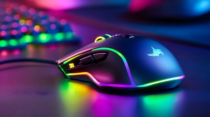 Colorful Gaming Mouse with RGB Lighting Effects