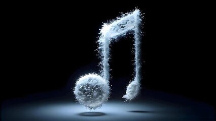 The overall composition is minimalist, with the focus solely on the illuminated musical symbol