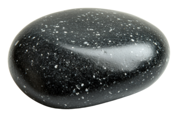 PNG Smooth black stone with white speckles