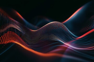 A striking abstract background with dynamic waveinspired patterns and harmonious transitions visually capturing the rhythm and fluidity of music
