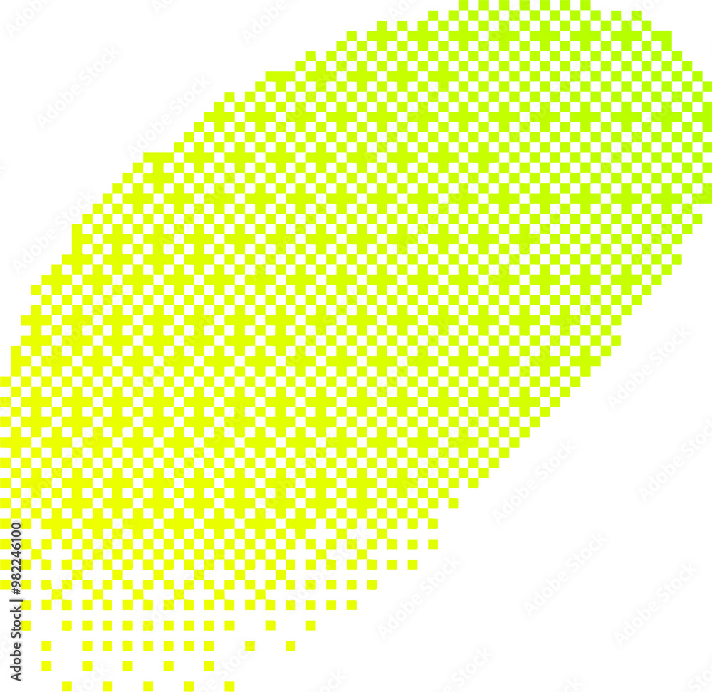 Poster Pixel pattern shape. Textured ellipse with bitmap Y2k dither gradient. Retro with old computer game graphic effect. Halftone illustration
