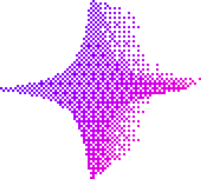Pixel pattern shape. Textured star with bitmap Y2k dither gradient. Retro with old computer game graphic effect. Halftone illustration