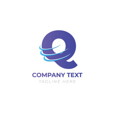 Obraz premium Q Shaped network business blue Unique and Memorable Logo for business
