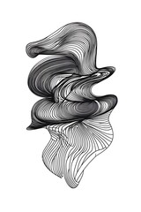 Obraz premium A striking modern illustration with bold black lines generating a complex layered effect on a white background
