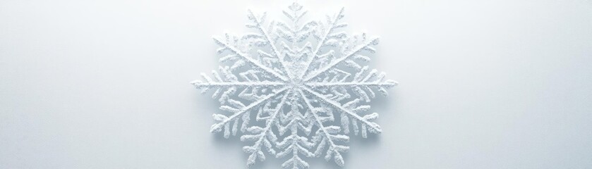 Obraz premium A delicate snowflake design, showcasing intricate patterns against a soft, white background, perfect for winter themes.