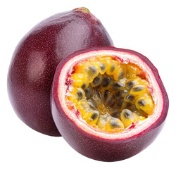 PNG Fresh passion fruit cut open revealing juicy seeds