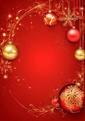 Red Christmas greetings card, red Christmas background,