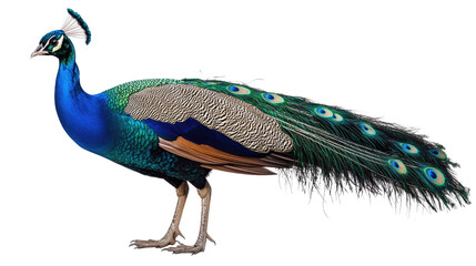 Obraz premium Peacock on a white transparent background