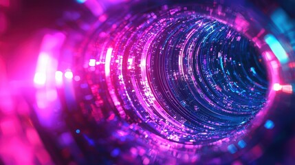 A stunning abstract background with vibrant purple, pink, and blue gradients, featuring a central Bitcoin emblem and a clear, open space around it, perfect for adding text or other design elements.
