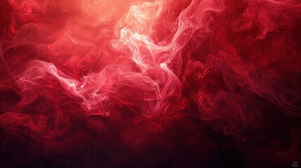 Fototapeta premium A captivating red smoke texture background, with swirling patterns of deep scarlet and vibrant ruby hues, blending seamlessly to create a striking and intense visual that conveys both motion and