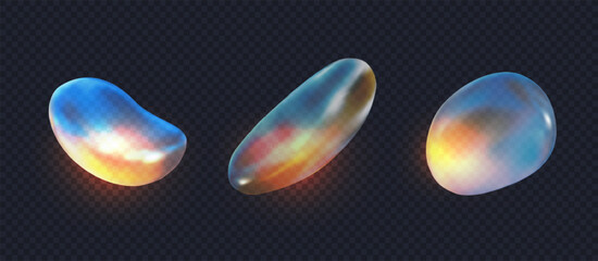 Obraz premium 3D abstract glass liquid form. Render of transparent liquid object. 3d vector illustration