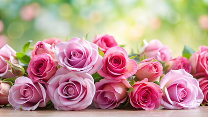 Pink roses beautifully arranged in a background, pink, roses, background, floral, elegant, romantic, bloom, garden, petals