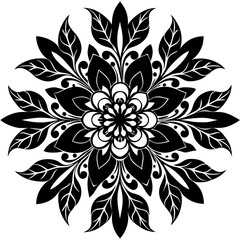 Floral pattern silhouette vector illustration on white background