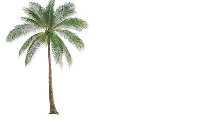 Palm tree on a white transparent background