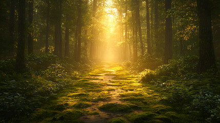 Obraz premium Enchanted Forest Sunrise