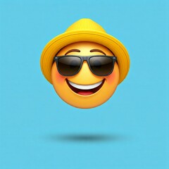 happy smiley face with glasses and cap