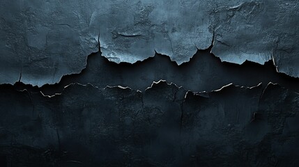 Naklejka premium Dark Blue Cracked Wall with Rough Texture