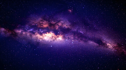 Fototapeta premium A Stunning Night Sky View of the Milky Way Galaxy with a Band of Stars and Nebulae