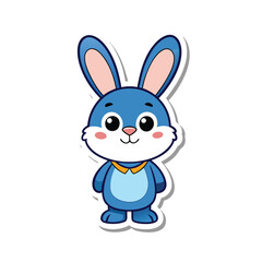 Obraz premium cute rabbit sticker of vector illustration design